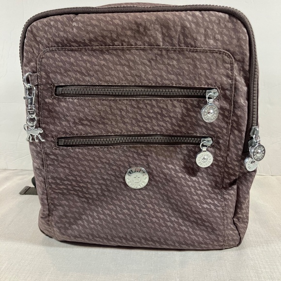 Kipling Backpack, Taupe Houndstooth Pattern, EUC - Picture 12 of 15